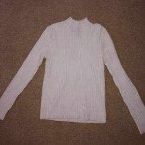 white turtle neck sweater